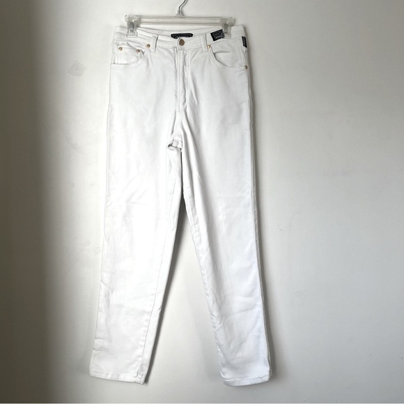 Vintage 90s Versace White High Rise Stretch Skinny Jeans 28" - Picture 1 of 9